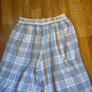 Hollister Light Blue Plaid Lounge Pj Pants